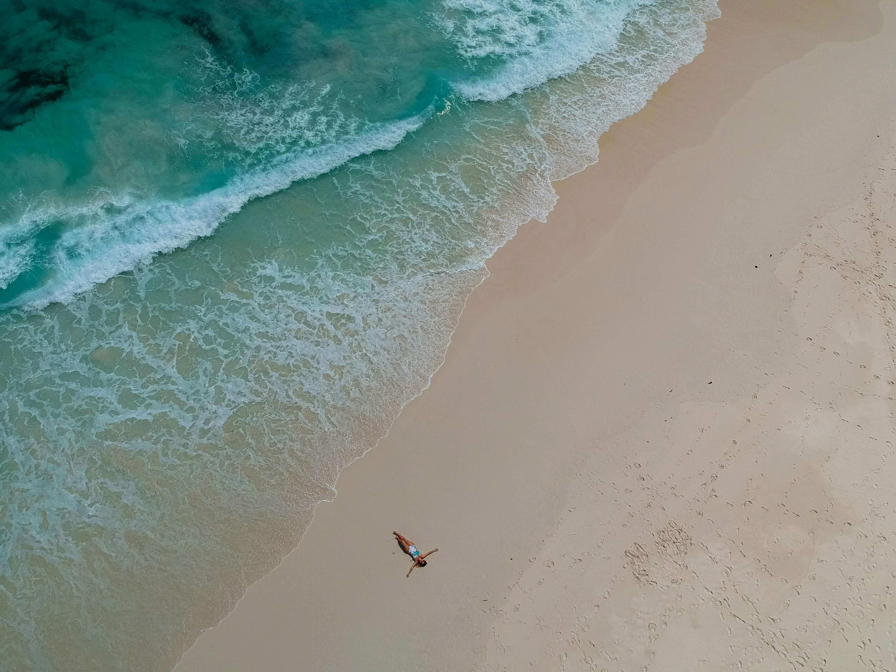 Drone shot of a beach